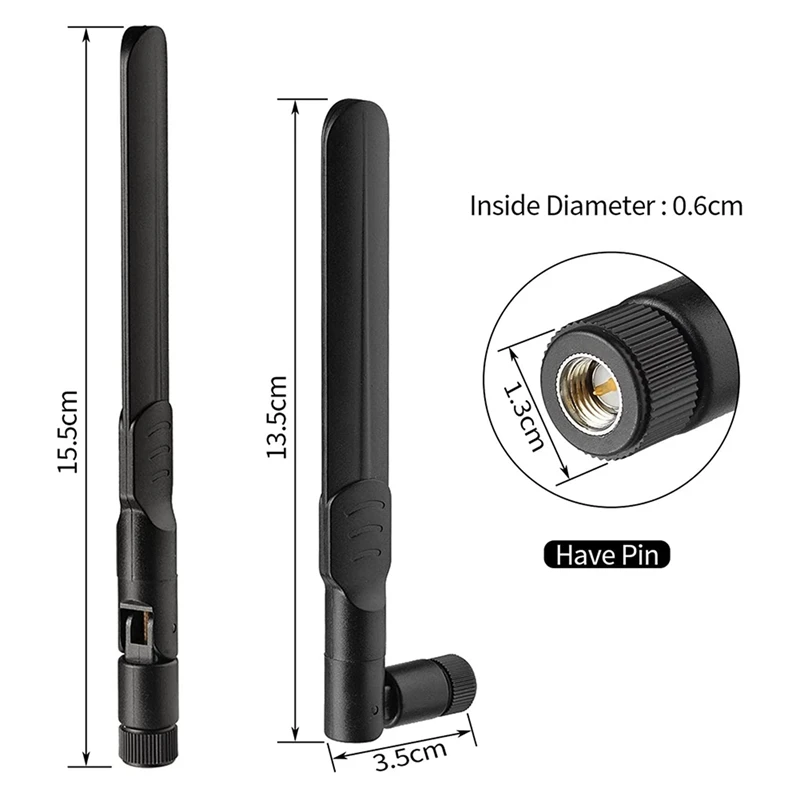 SMA Plug Antenna para Telefone Doméstico, Modem Compatível, Roteador Hotspot, Gateway, 4G LTE, 8Dbi, 6 Peças