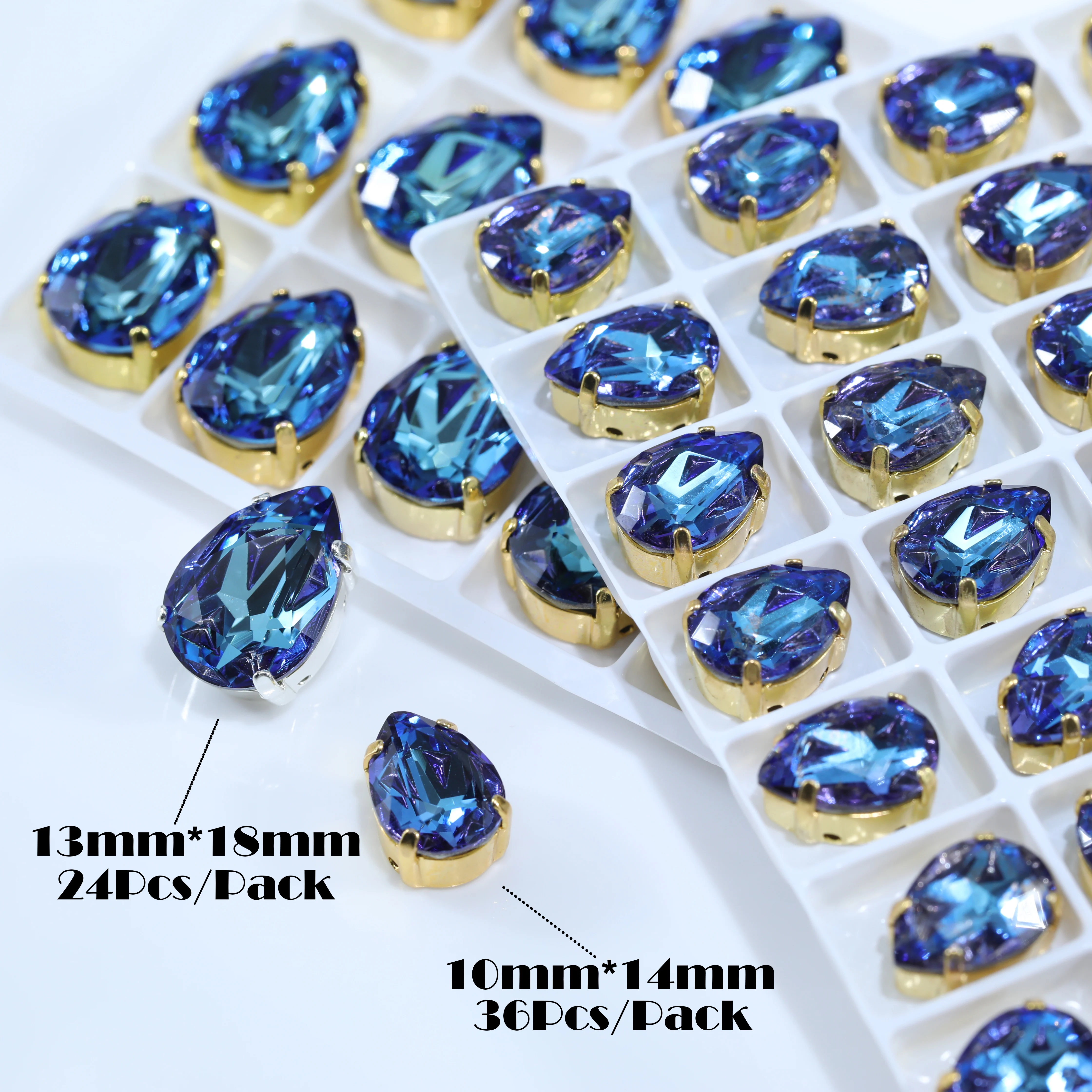 Meteorite Series Pear Sew On Claw Crystals Multi Color Fancy Rhinestones DIY Wedding Dress Garment Decorative Stones GRST