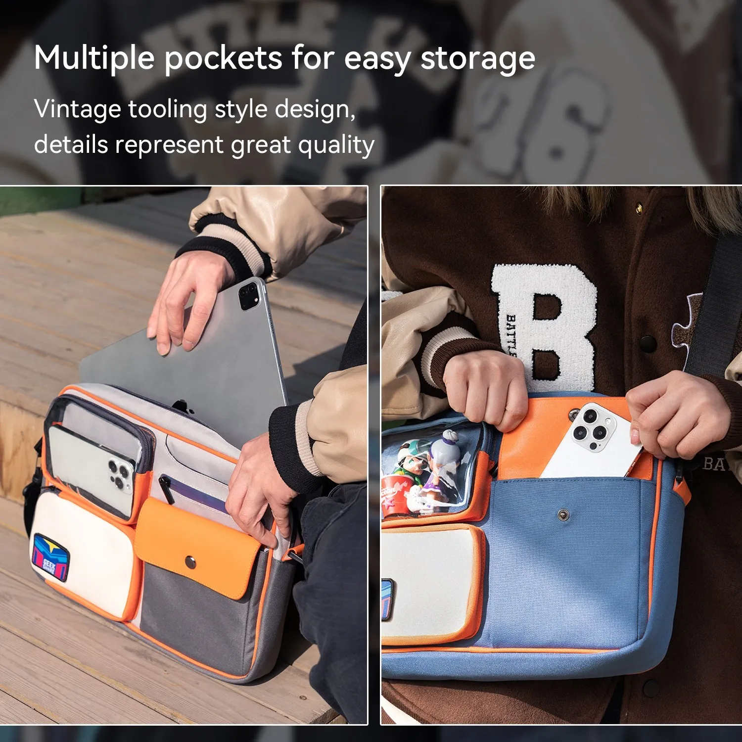 GeekShare-Bolso de hombro multifuncional para hombre y mujer, bandolera de viaje de gran capacidad para Nintendo Switch
