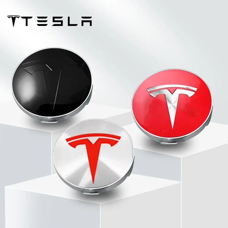 4pcs 60mm Tesla Hub Cap Center Cap Logo High Quality Sticker for Tesla Model 3 Y S X Personalized Car Sticker Car Accessories