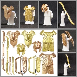 5PCS/SET Middle Ages Knights Elf Shield Sword Spear For 4cm Mini Dolls Building Blocks Brick MOC Toys For Kid