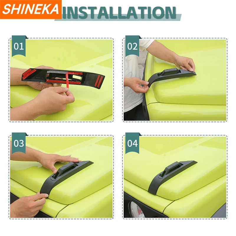 SHINEKA غطاء محرك السيارة غطاء الديكور لسوزوكي جيمي 2019 2020 2021 2022 2023 2024 2025 حتى الملحقات الخارجية