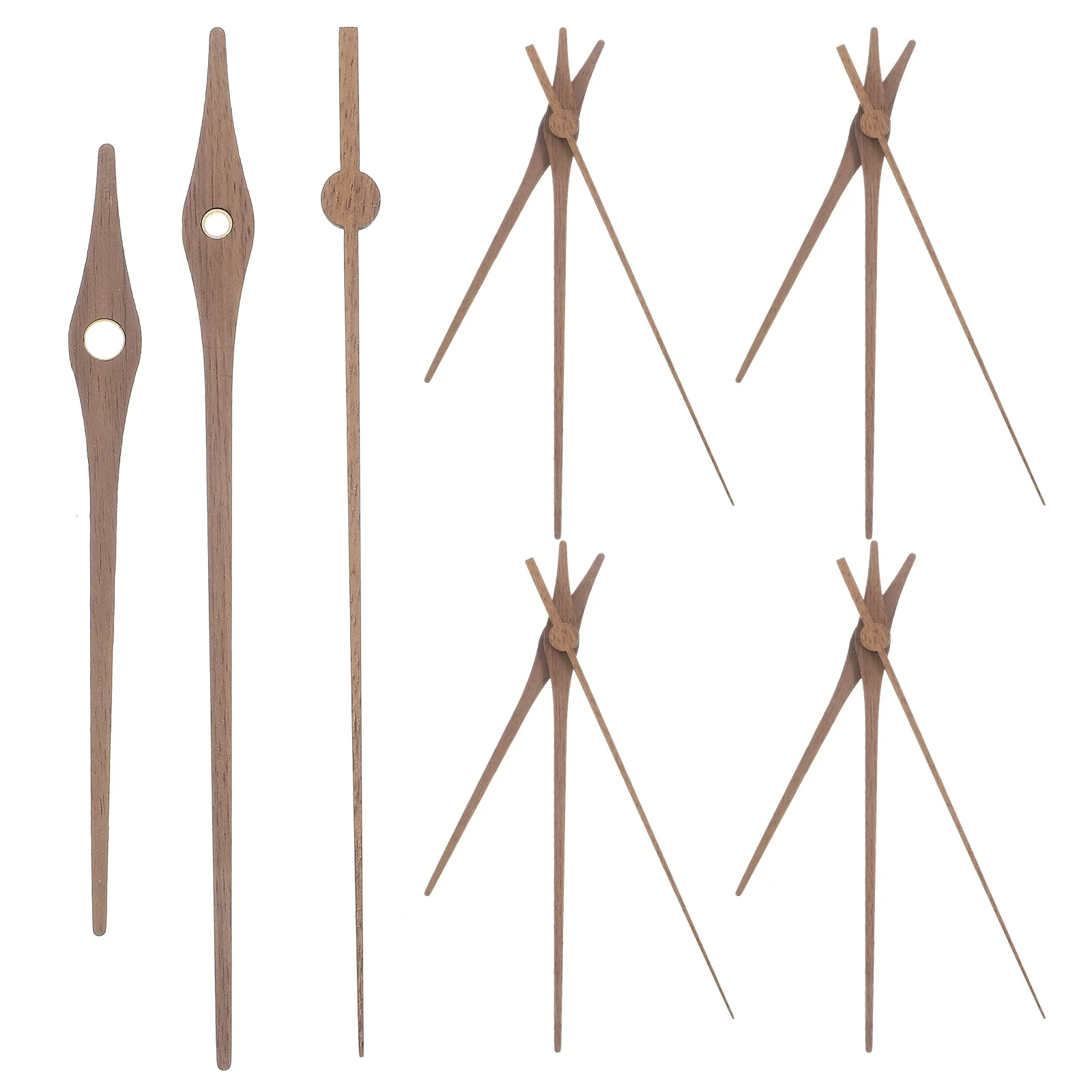 

5 set Wooden 5 Sets Dark Brown Wall Hands For Diy Repair Replacement Wood Clock Hands Kit Silent Pointers Hanging Clock Decor