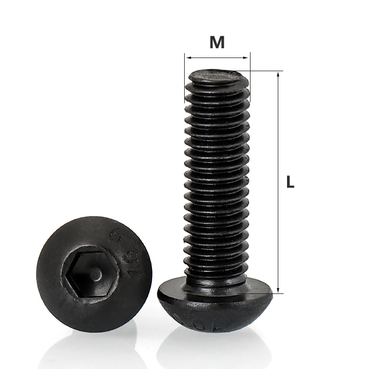 2510-teiliges Rundkopfschrauben-Set M2 M2.5 M3 M4 M5 M6 Schwarz 10.9 Güte Innensechskant-Kopfschrauben Bolzen Muttern Unterlegscheiben ISO7380 – Detail 3