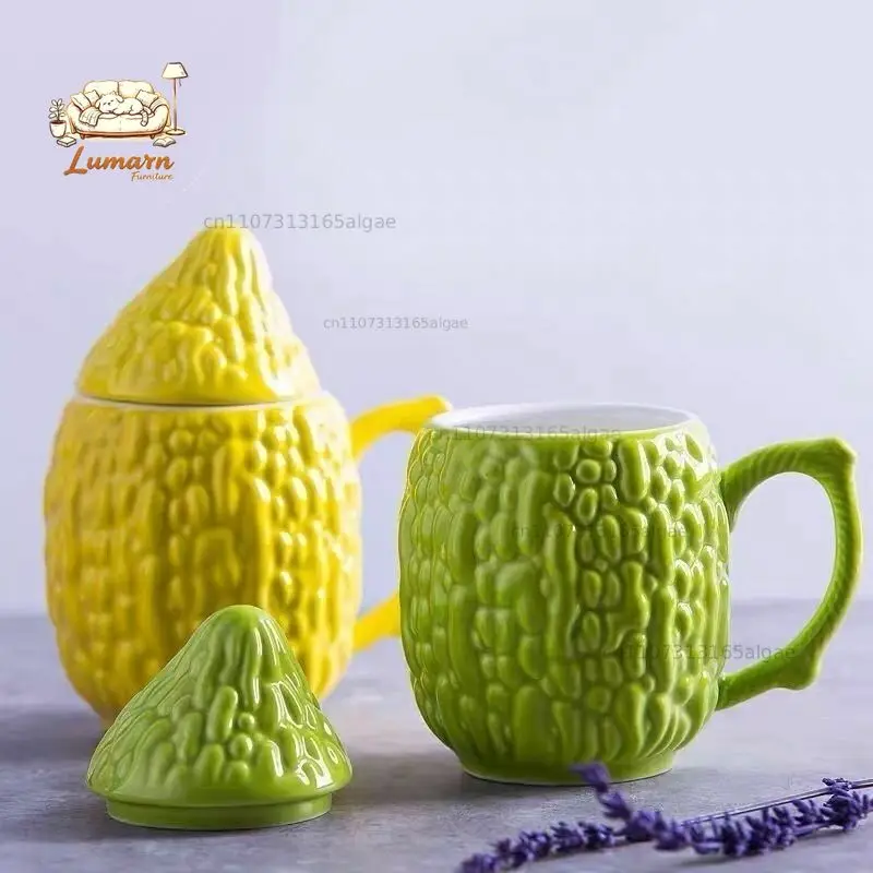 Creative bitter gourd ceramic cup funny ins high value