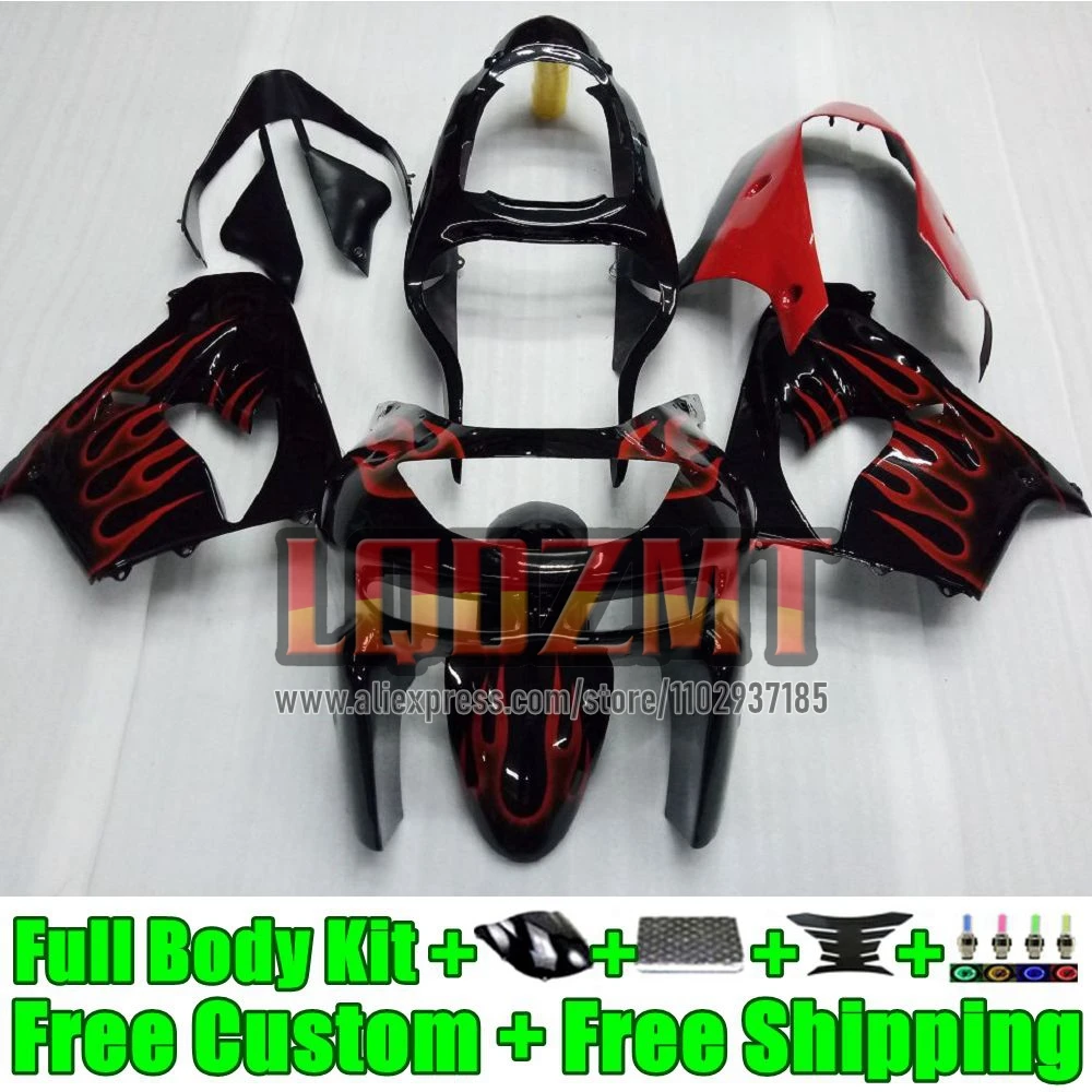 Red flames Injection Frame For KAWASAKI NINJA ZX9 ZX 9R 9 R 900 CC 900CC 46No.2 ZX900 ZX9R 1998 1999 ZX-9R 98 99 OEM Fairing