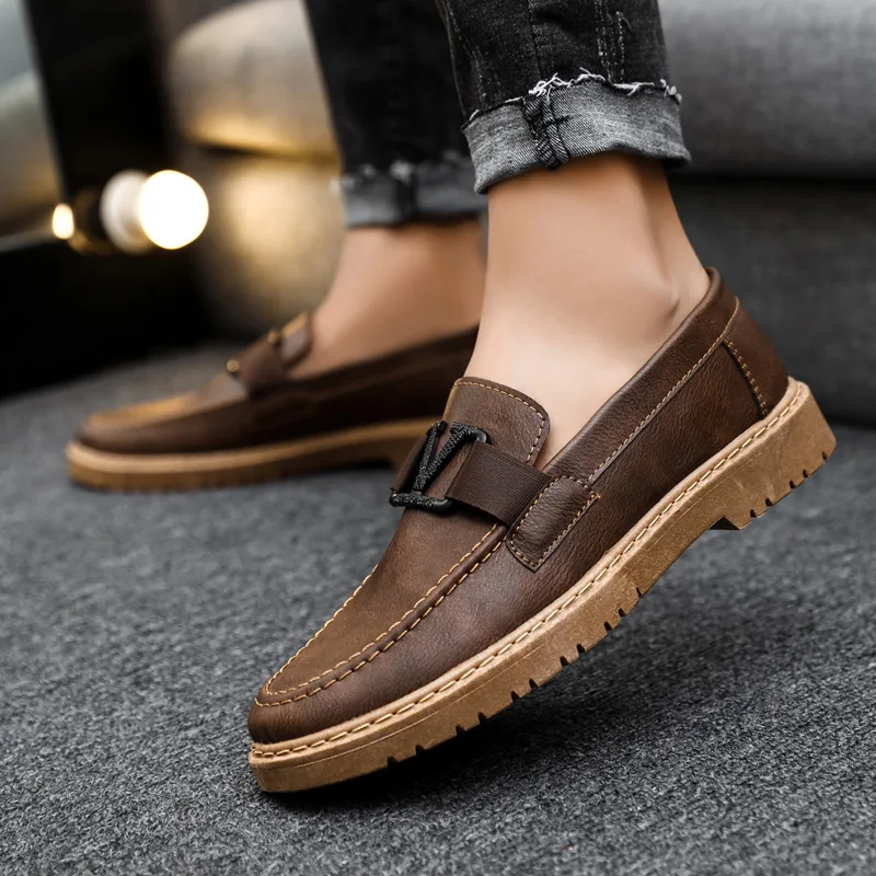 Loafers Shoes Men 2023 Fashion Summer Shoes New Comfy Men\'s Flats Brand Leather Classic Original Style Men Casual Shoes