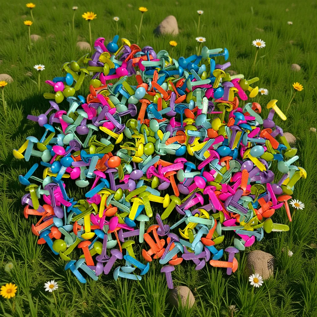 

100Pcs Colorful Two-Legged Nails Mini Round Brads for Paper Craft Scrapbooking DIY Projects Handmade Supplies