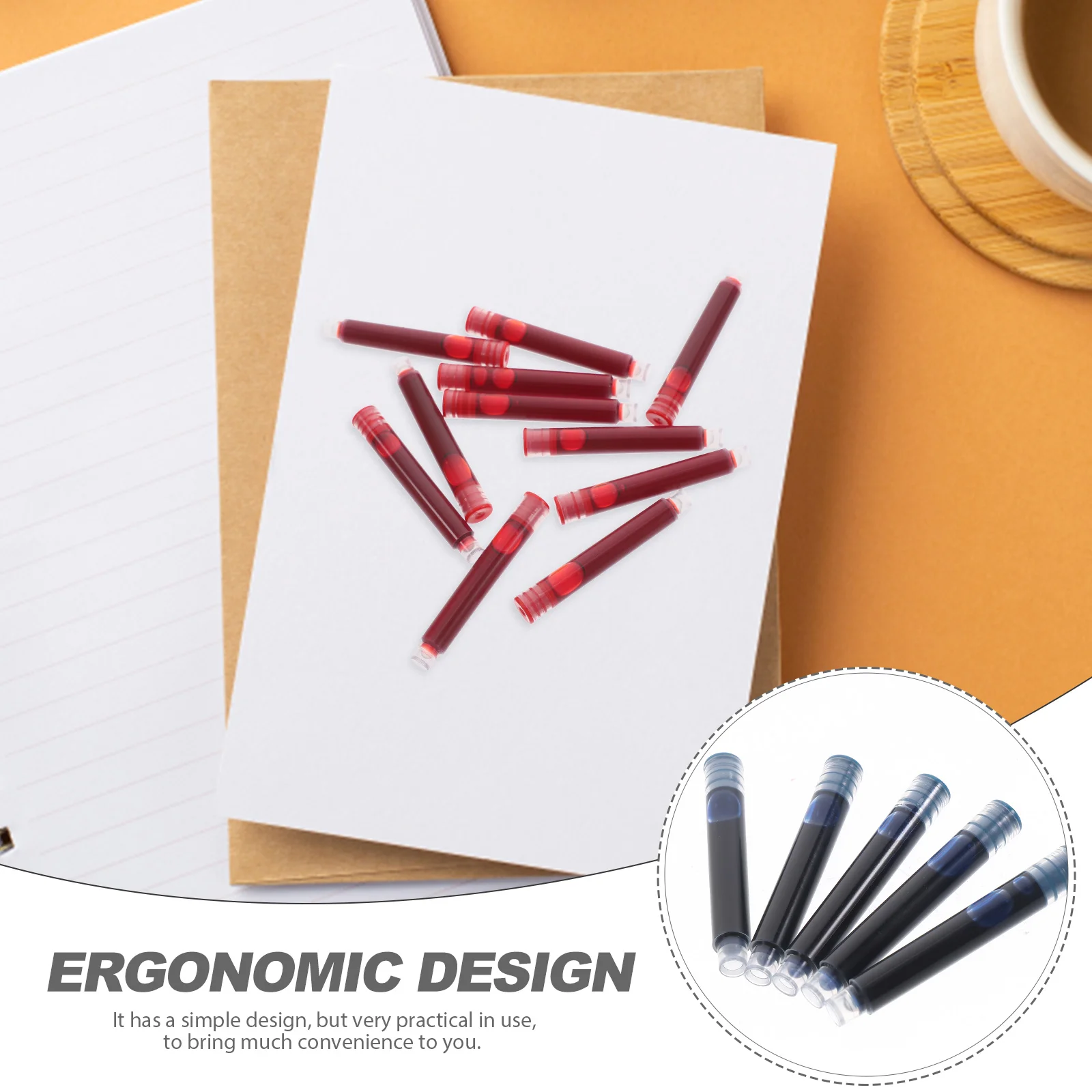 

100Pcs Fountain Pen Ink Cartridges Refillable Small Size Fast Drying Writing Ink for Pens Convenient Multi Use Stationery