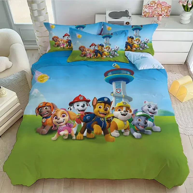 Anime Children's 3-piece Set Cartoon Bed Four-piece Set Bed Sheet Quilt Cover Pillowcase Household