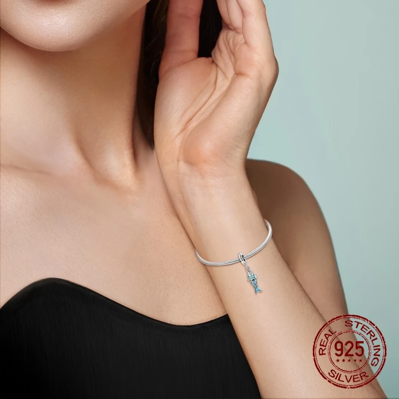 Hot Sale Koinobori Charms 925 Sterling Silver Swinging Fish FLAGS Dangle Pendant Fit Bangle Bracelet Necklace DIY Jewelry view 5