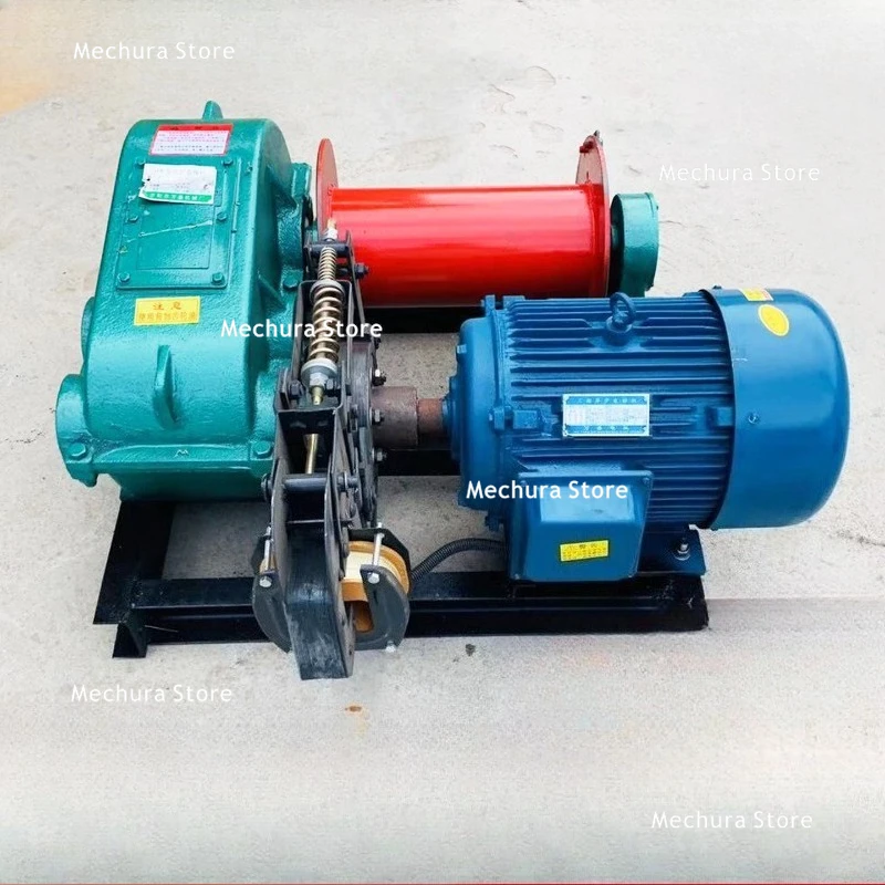 Heavy Duty Hydraulic Brake Electric Winch 1T 3T Open Type Wire Rope Hoist Bridge Construction Industrial Lifting Cranes JT40