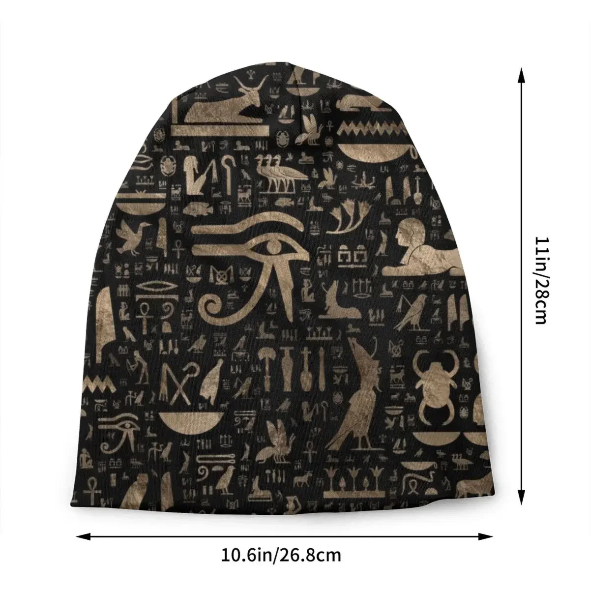 Ancient Egyptian Hieroglyphs Skullies Beanies Caps Unisex Winter Warm Knitted Hat Adult Egypt Symbol Bonnet Hats Outdoor Ski Cap