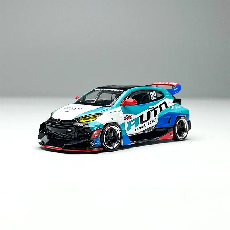 PopRace 1:64 Metalowy Model Samochodu Yaris GR AUTO Niebieski, Statyczna Kolekcja, Dekoracja, Prezent na Święta, Zabawki