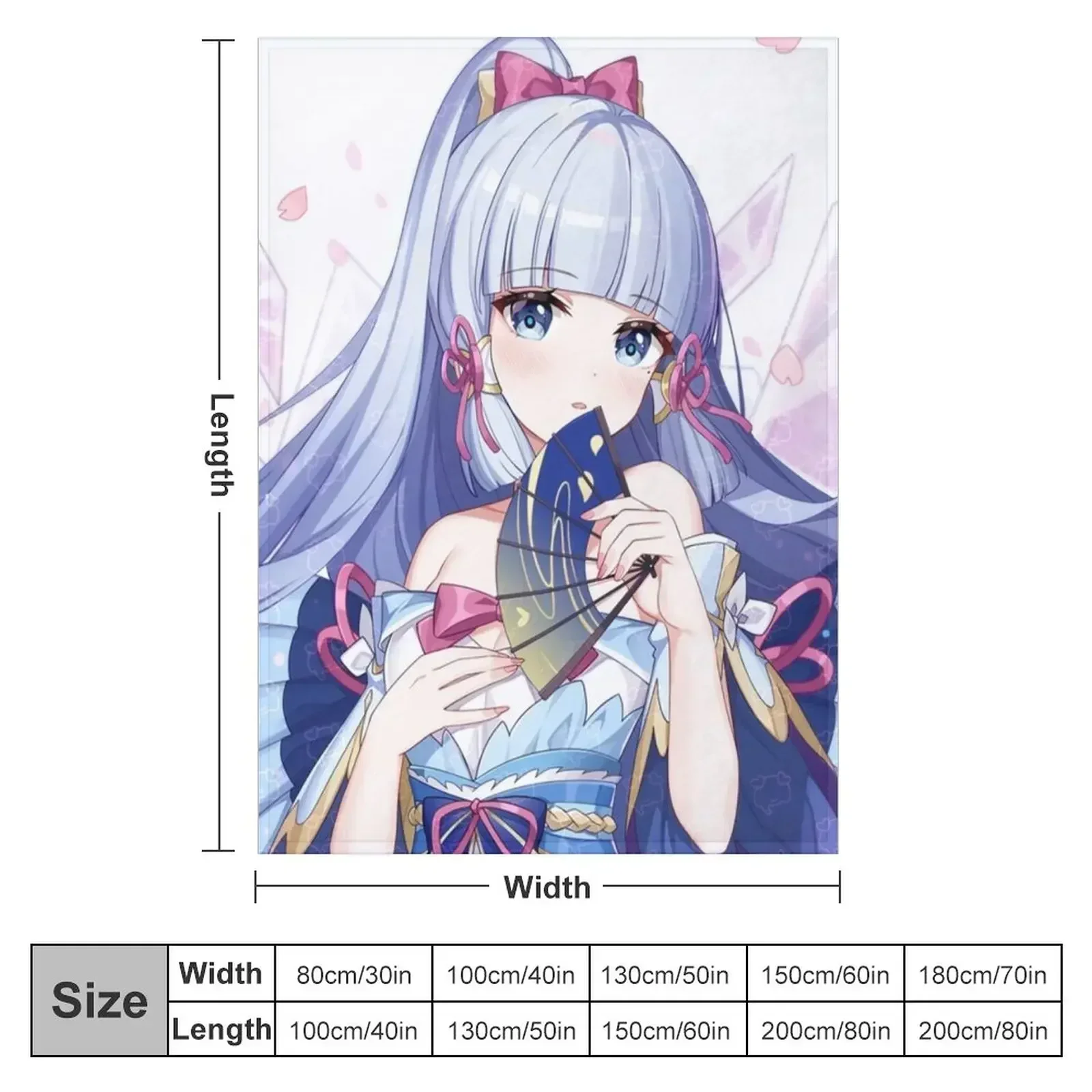 Kamisato ayaka Throw Blanket Hair For Baby christmas gifts Soft Plush Plaid Single Large Blankets