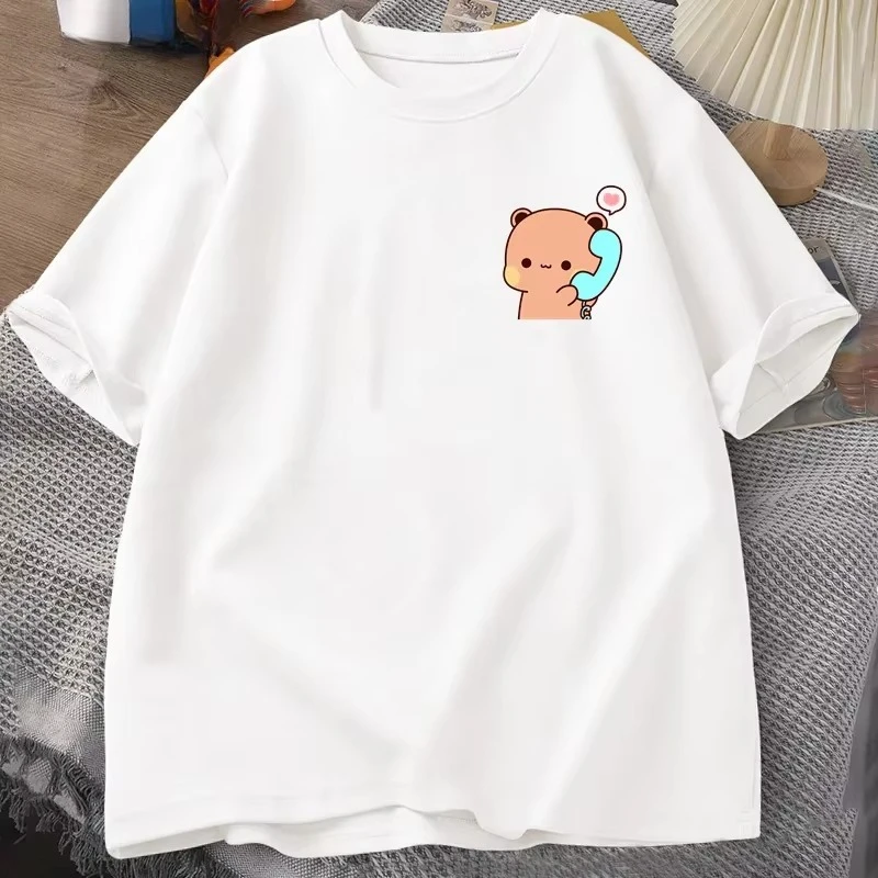 Dudu Is Making A Call To His Bubu T Shirt Women Men Couple Funny T Shirts Cute Panda Bear T-shirts Summer O Neck Mens Clothing