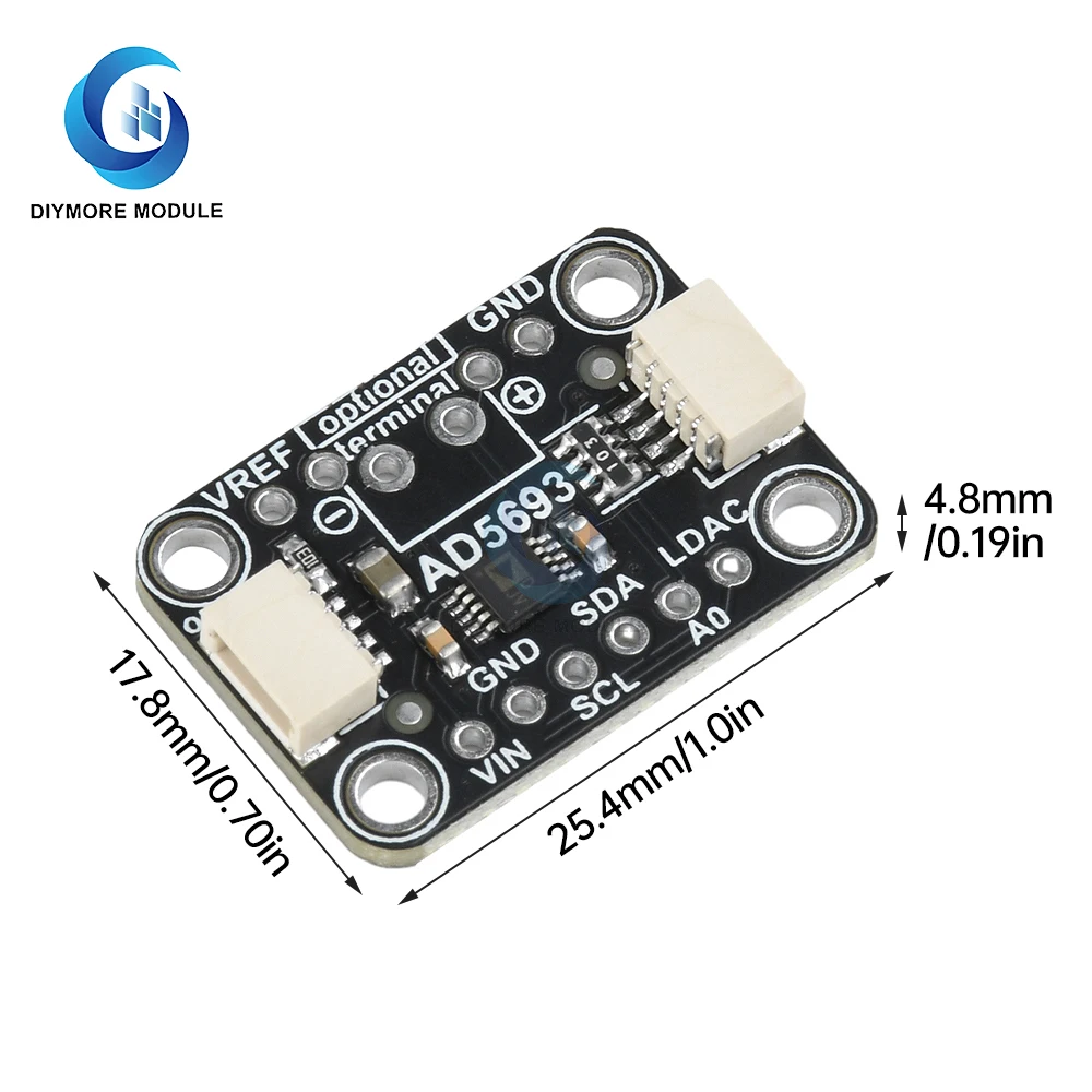 AD5693R I2C Breakout Board  Interface 16-bit DAC Module Digital Signal Conversion Module Pin Array Not Soldered