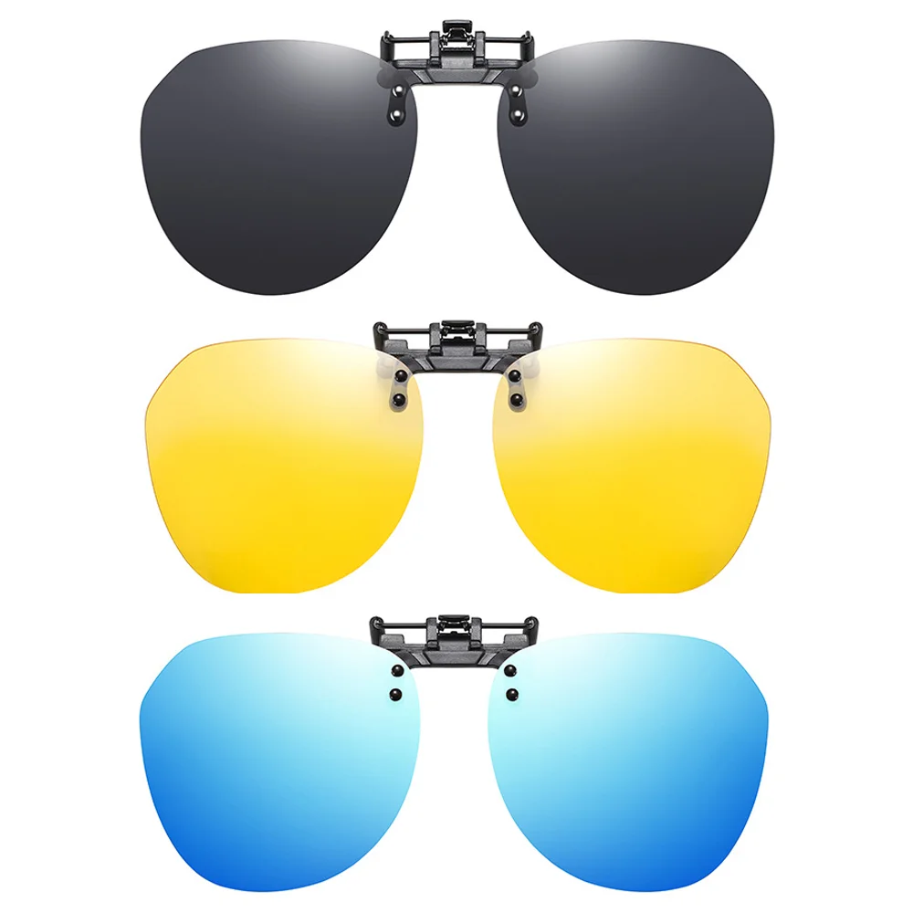 

Солнцезащитные очки мужские с клипсой, поляризационные, с серыми линзами, UV400, для вождения, с функцией ночного видения, без оправы