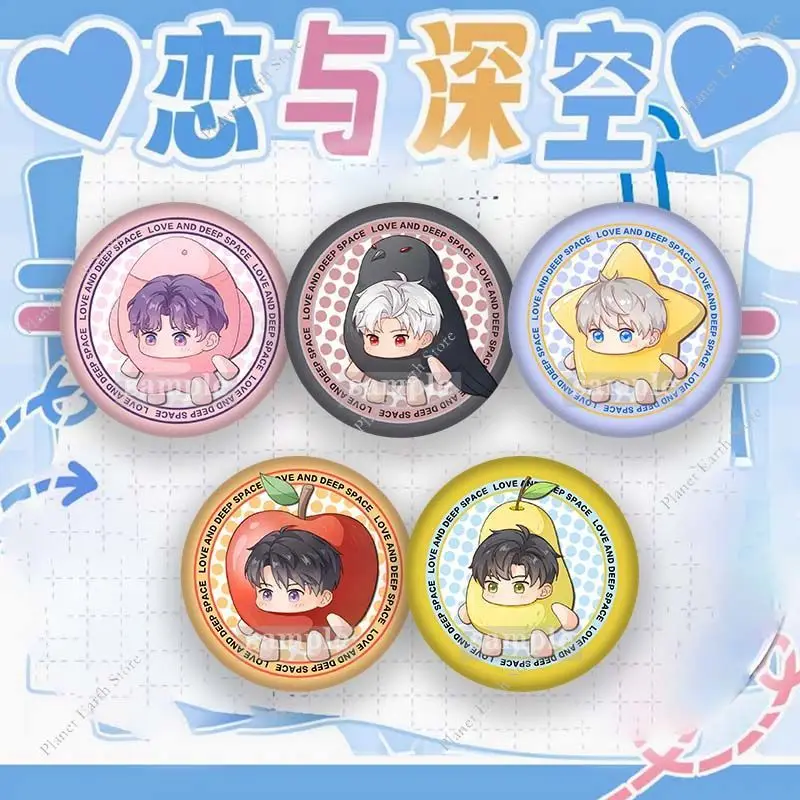 Chaud 58MM jeu amour et espace profond Sylus Rafayel Zayne Xavier Caleb Anime Badge emblème broche dessin animé sac à dos breloques Fans cadeaux