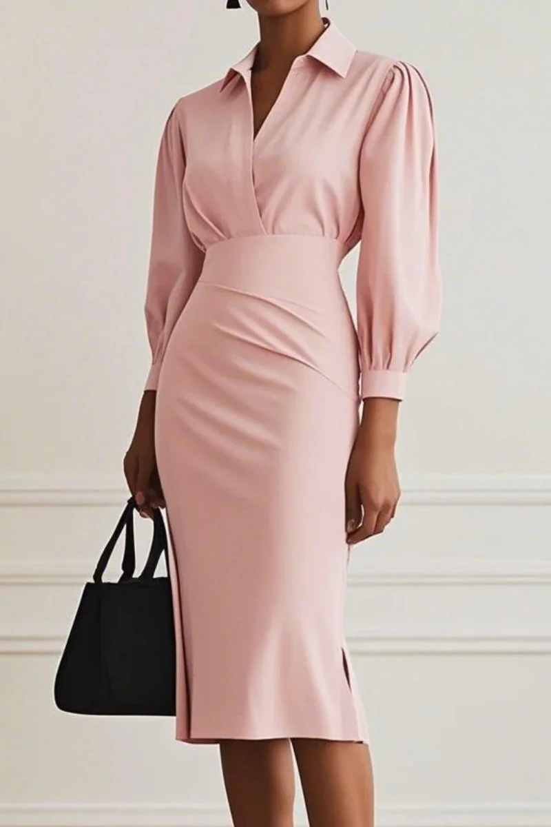 Vestido feminino com decote em v, manga longa, branco, vestidos de festa para mulheres, outono, midi, cintura alta, vestidos bodycon