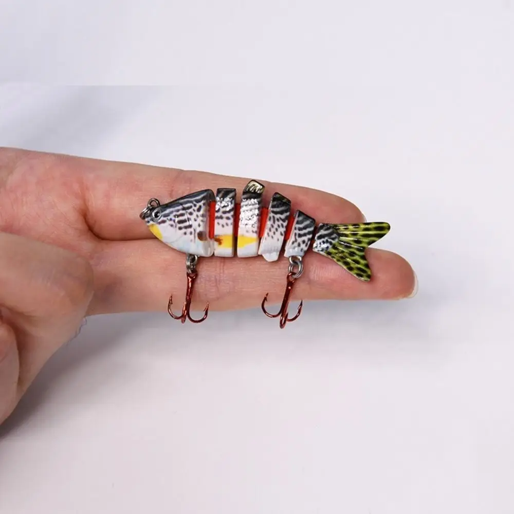 Mini Deep Diving 6 Segment Angelköder 6 cm 4,5 g Bass Wobbler Bionic Bait 5 Segment 3D Augen Kunststoff Hartkurbel