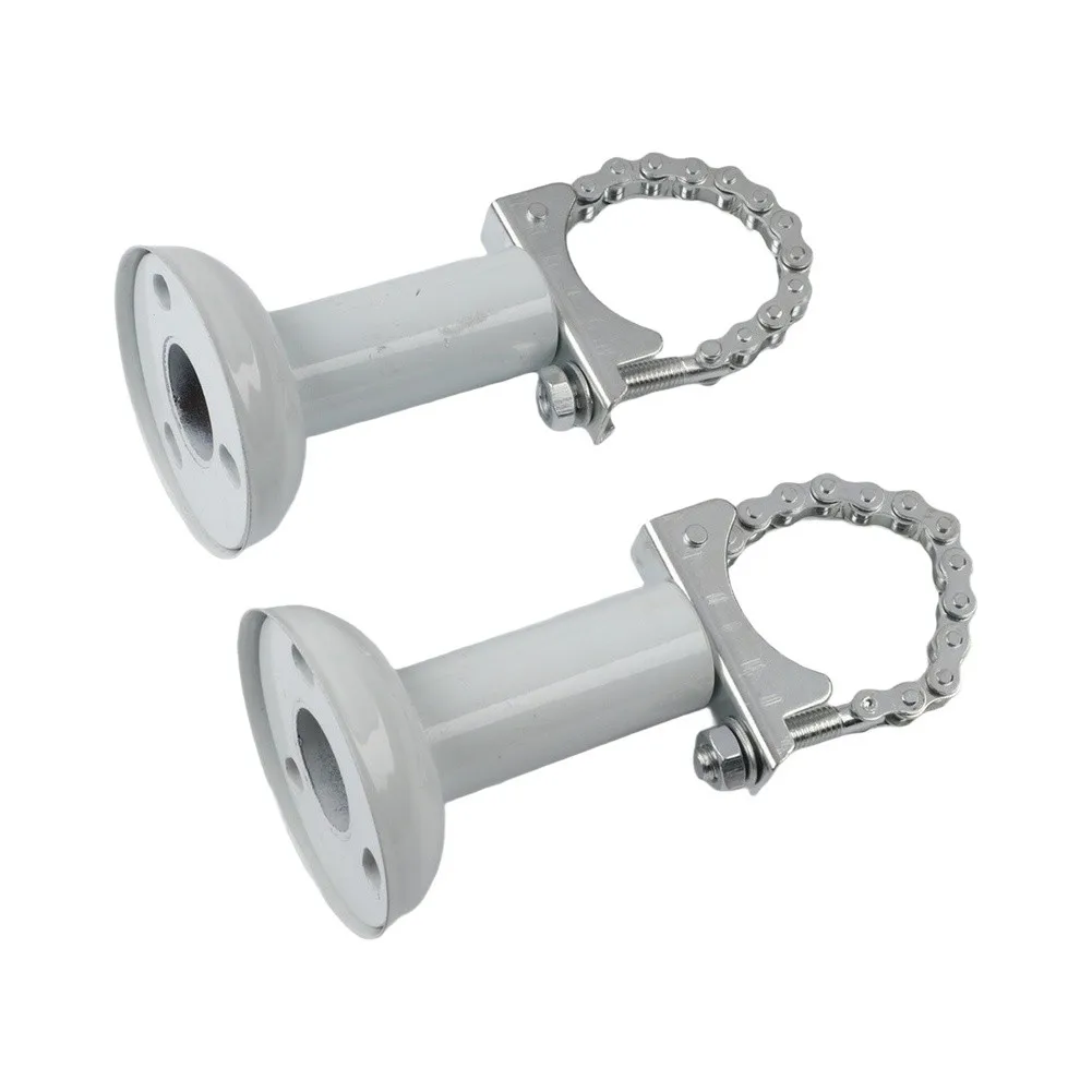 Die-Cast Aluminum Radiator Floor Stand 2PCS Steel Bracket Support Frame Adjustable Height Range 10-17cm White Silver