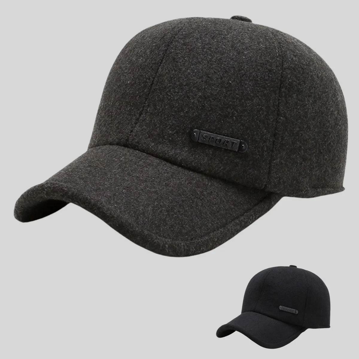 outdoor versatile leisure, middle-aged and elderly men's duck tongue thickened velvet ear protection baseball cap