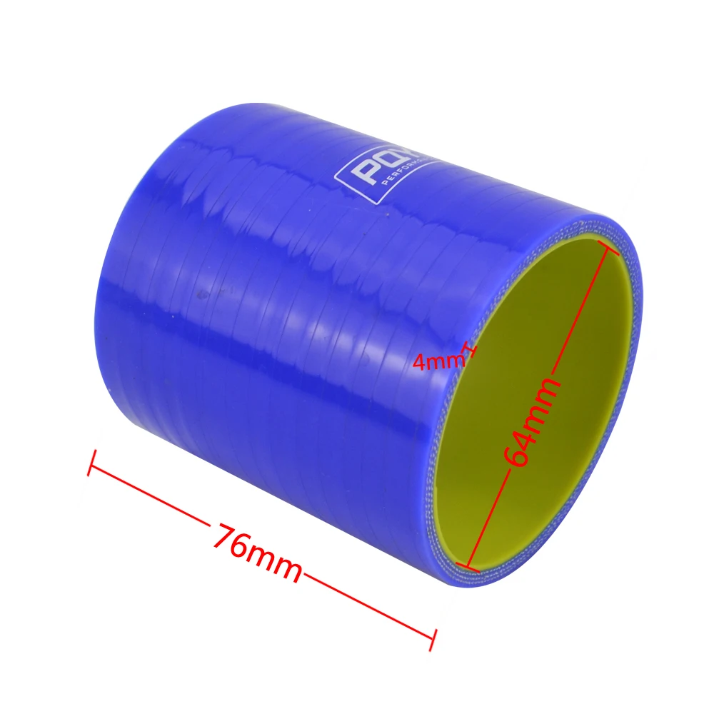 VR - الأزرق والأصفر 2.5 "64 مللي متر مستقيم سيليكون المبرد توربو كمية الأنابيب المقرنة خرطوم VR-SH0025-QY #4