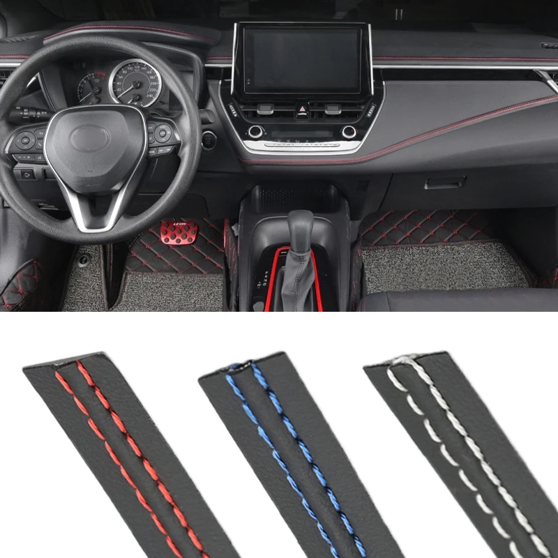 2m Pu Leather Car Self-Adhesive Decorative Line Strip Interior Dashboard Door Mouldings Trim DIY Modifications Decoration Strips