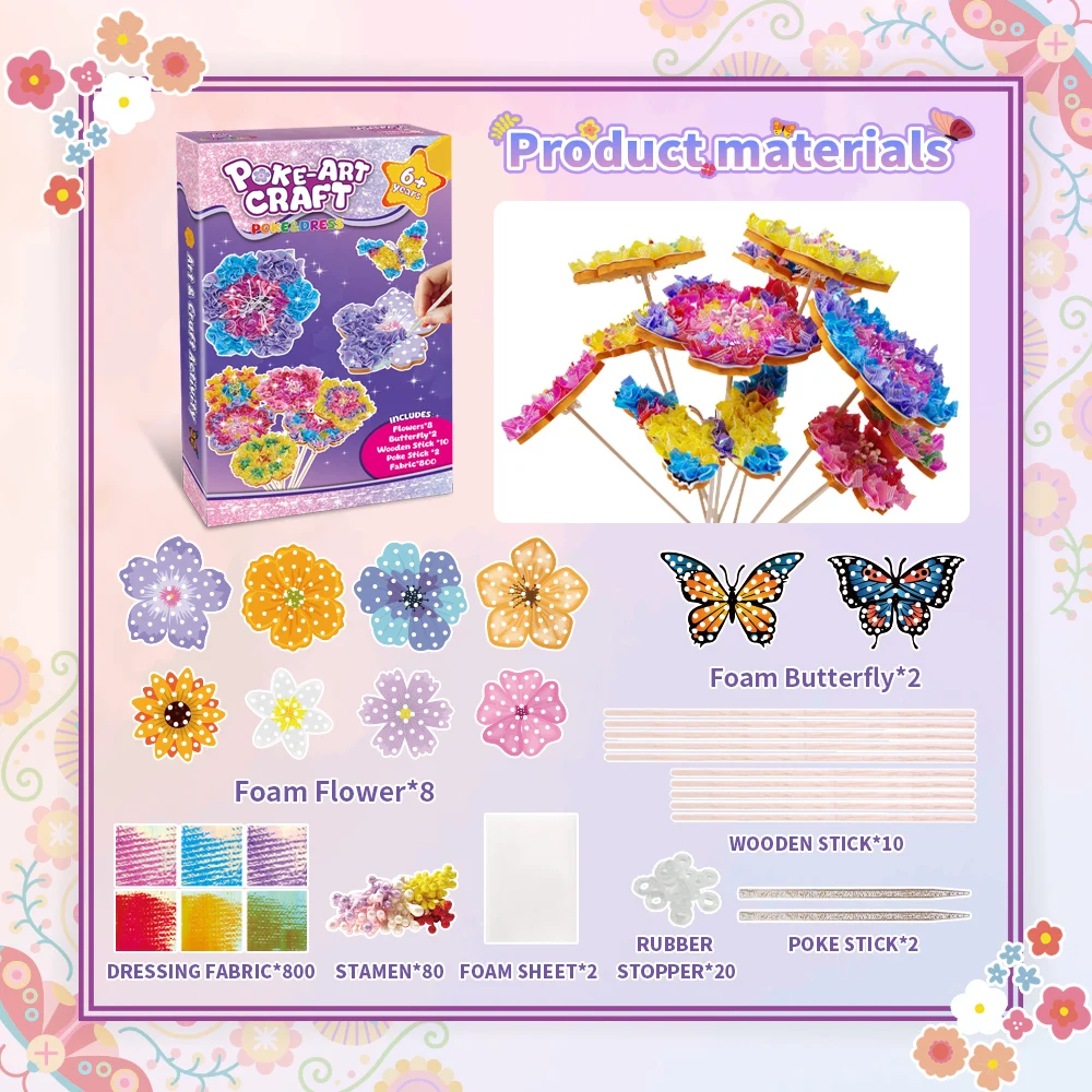 

Poke Flower Art Creative Toys for Children and Girls DIY Handmade Puzzle Gift Toys