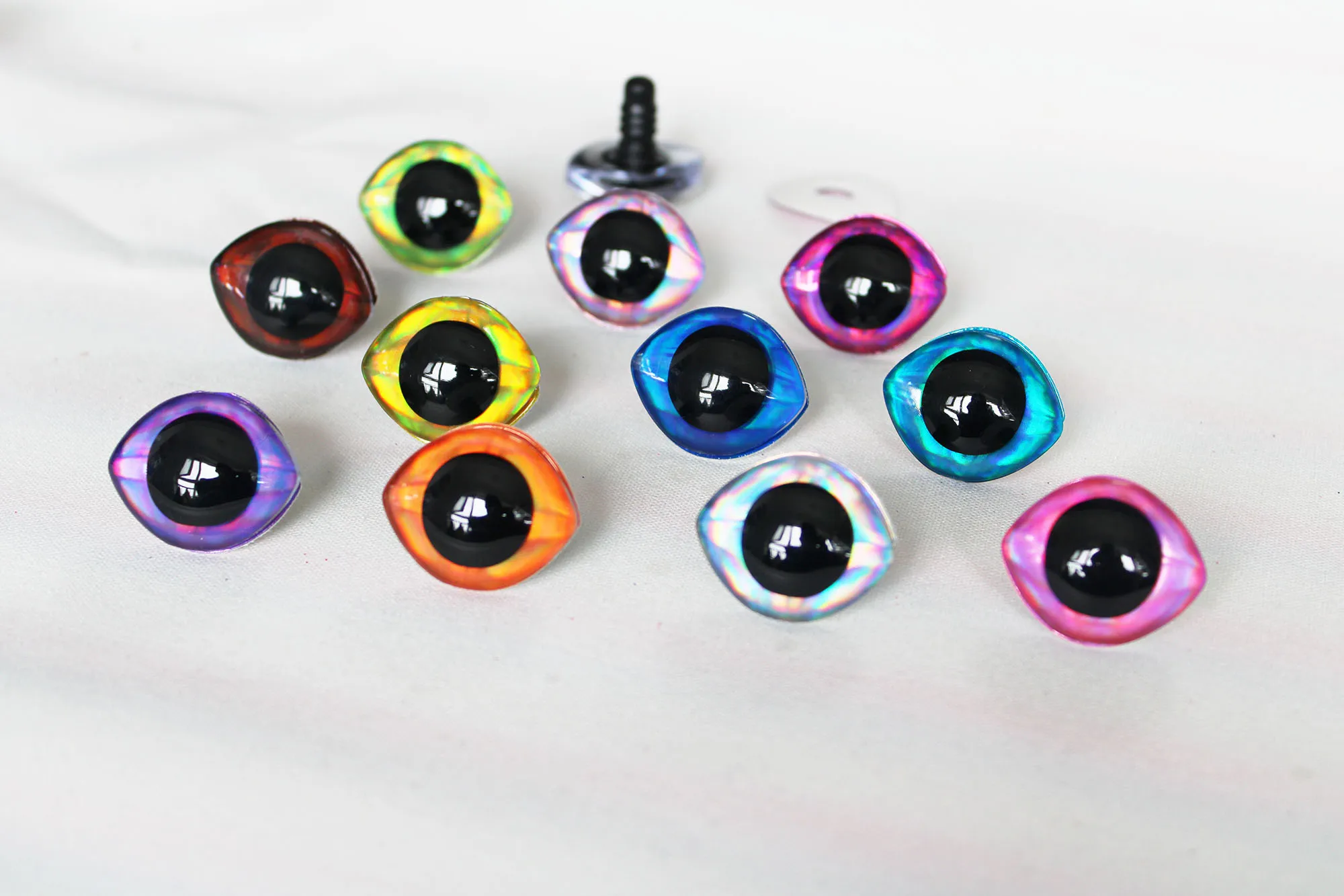 10pcs new fashion 20x23mm 23x28nn  Oval 3D Glitter clear safety toy eyes For diy plush doll eyes with back hard  washers--D12