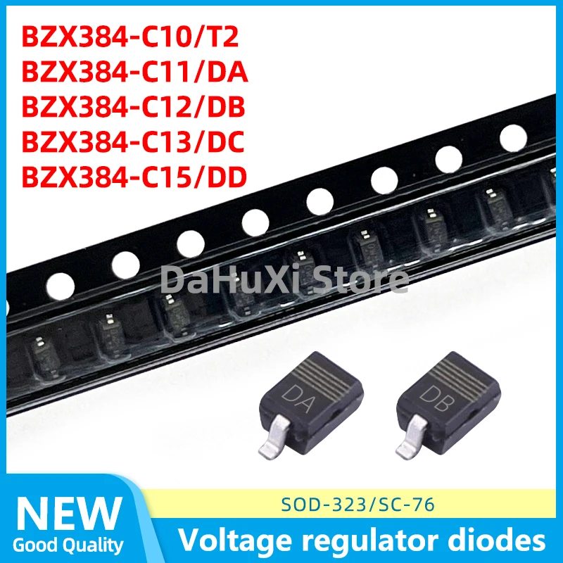 20PCS BZX384-C10 T2 BZX384-C11 DA BZX384-C12 DB BZX384-C13 DC BZX384-C15 DD Voltage regulator diodes SOD-323 SC-76