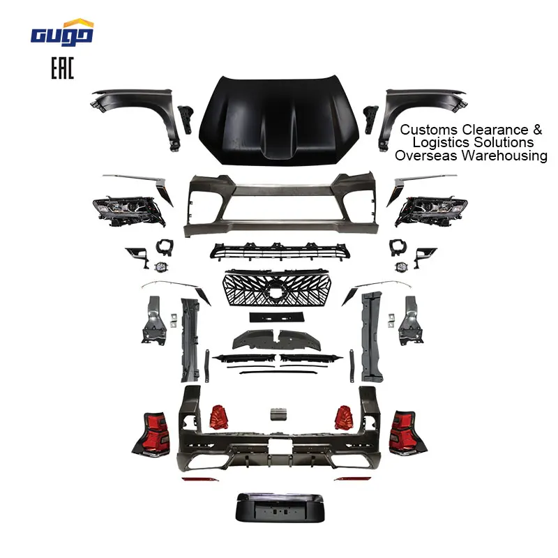 

GUGO New ABS Material Front Bumper Body Kit for Toyotas Prado 150 Facelift 2010-2017 2018 E Model Upgrade Parts