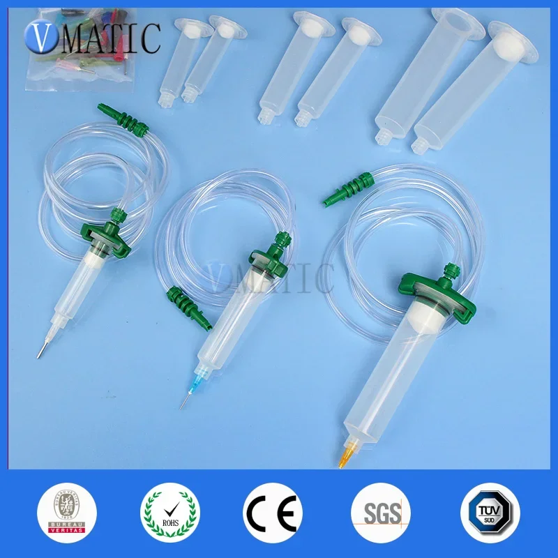 Free Shipping New Arrival Liquid Dispenser Solder Paste Adhesive Glue Pneumatic Syringe & Barrel Adapter With Dispensing Needle