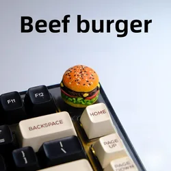 New Point Cute Hamburger Original Food Keycap Artisan Keyboard Cap Handmade Resin Custom Hi75/NJ80 Knob Mechanical Keyboard Gift