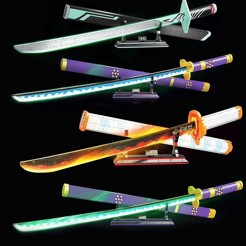 

Samurai Sword Building Blocks Anime Ninja Blade Katana Japanese Anime Butterfly Nichirin Knife Bricks Children Toys for Adult