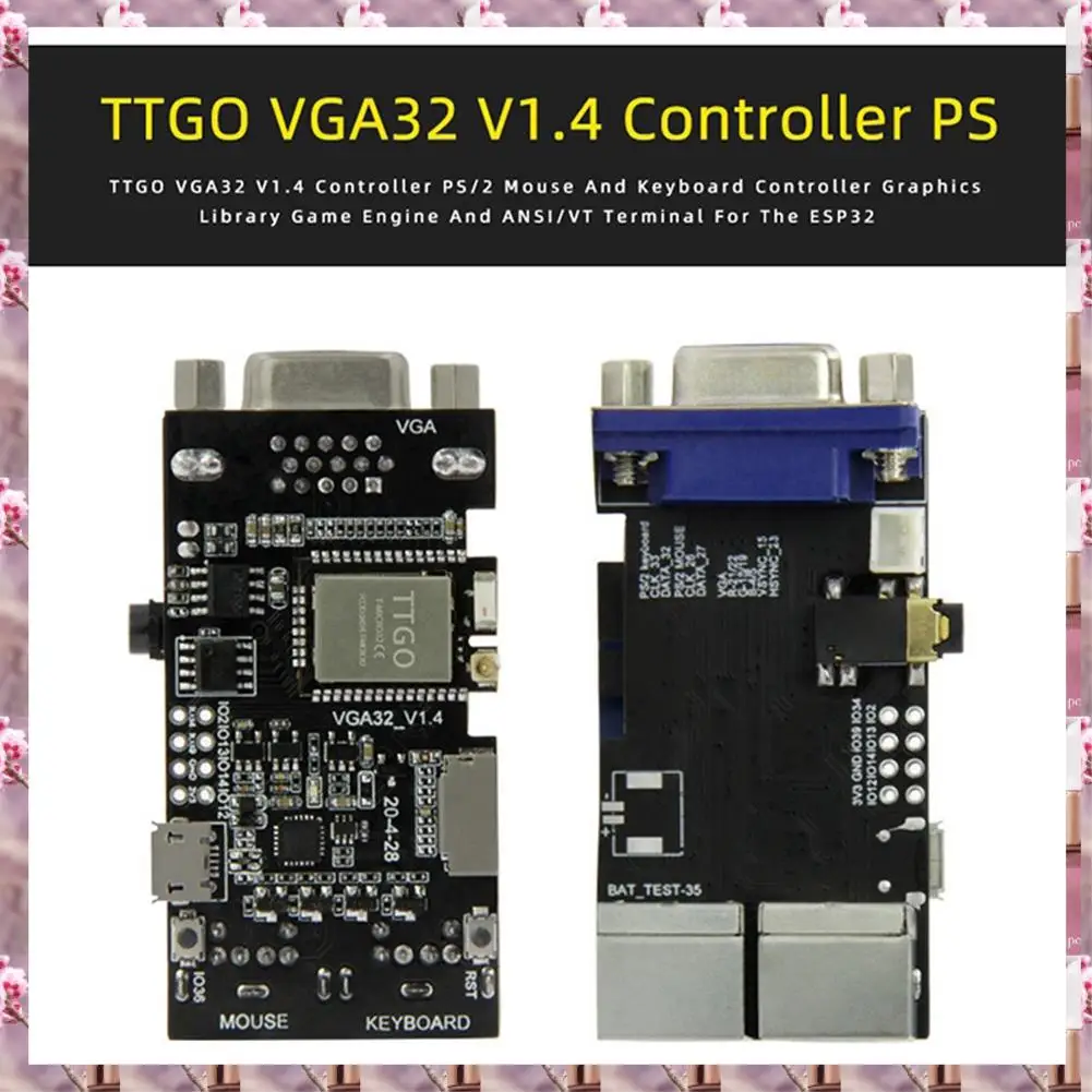 2025 Fabgl VGA32 VGA ESP32 Modulo PSRAM V1.4 Controller PS/2 Mouse Tastiera Libreria grafica Gioco ANSI/VT Terminali Circuiti, Fabg