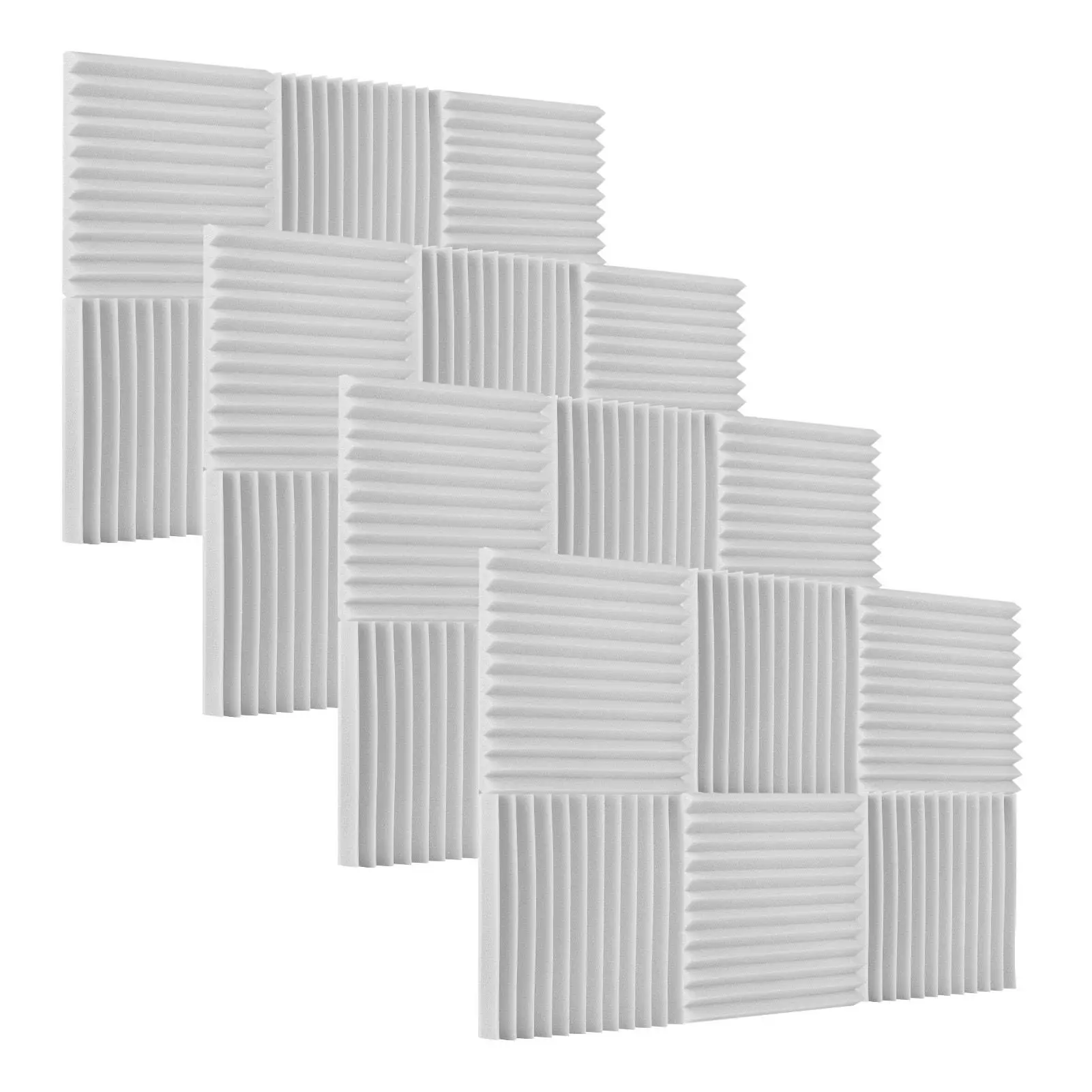 12pcs/pack Studio Foams Sound Insulation Foam Sound Absorbing Panels Soundproof Sponge 30 * 30 * 2.5cm/ 12 * 12 * 1in