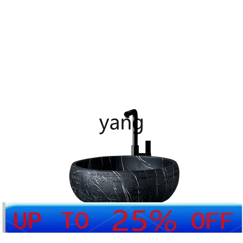 

LTT wash basin creative personality black marble pattern wash basin art wash basin