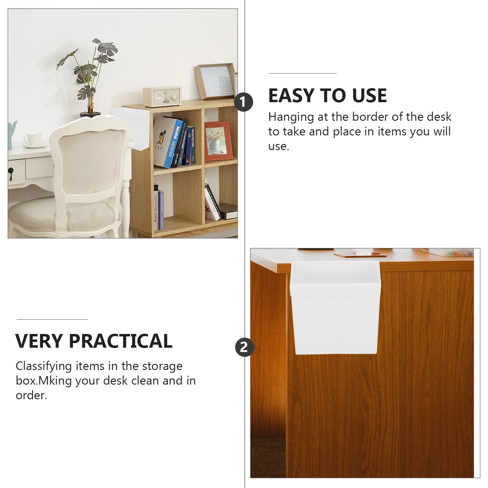 2Pcs Wall Mounted Desktop Storage Box Pen Holder for Office Stationery Organizer Clean Desk Tool Stationery Box Files Holder