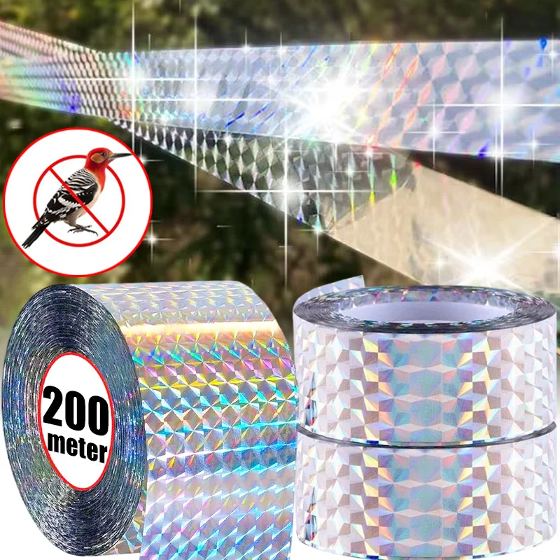 Bird Scare Laser Tape Repellents Double Sided Pigeons Birds Away Reflective Ribbon Deterrent Tapes for Outdoor Garden Orchard