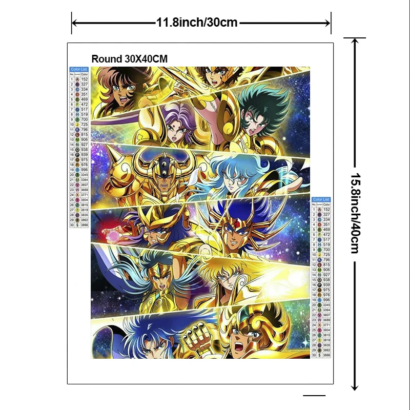 2024 New 5D DIY Saint Seiya: Legend of Sanctuary Diamond Painting Kit Diamond Embroidery Color Oil Hand Mosaic home decor