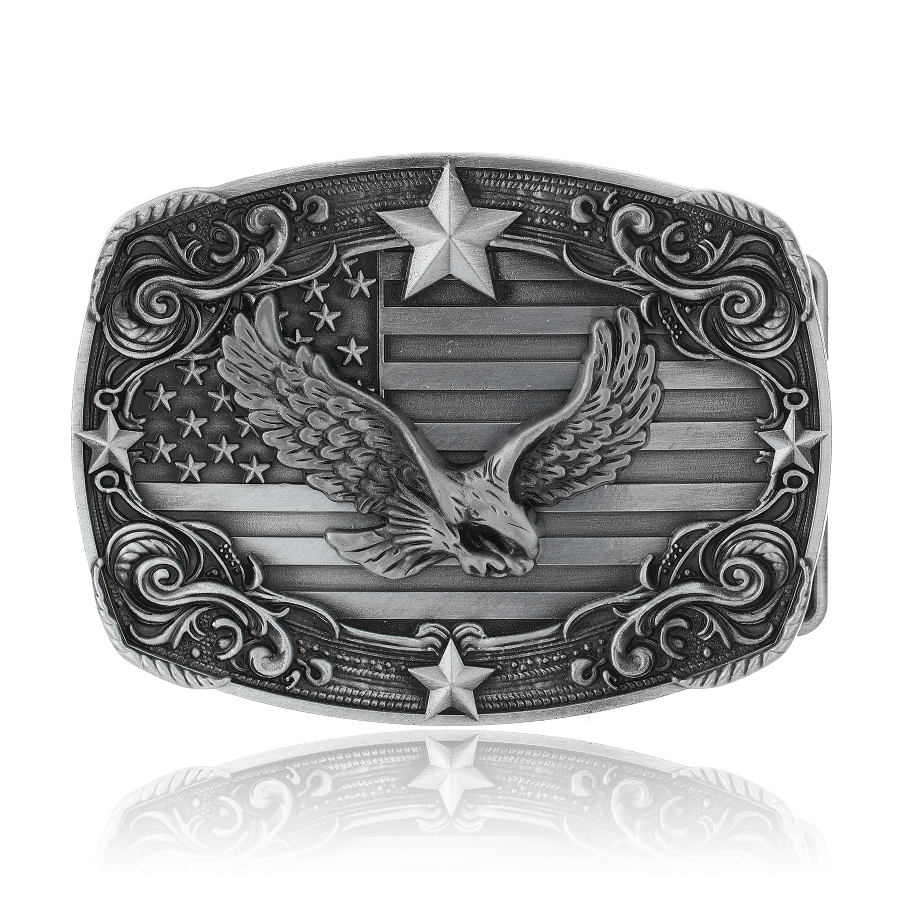 

Западная пряжка для ремня со звездой, летающим орлом, ковбойская винтажная металлическая пряжка с тиснением в стиле вестерн с тиснением из цинкового сплава для мужчин