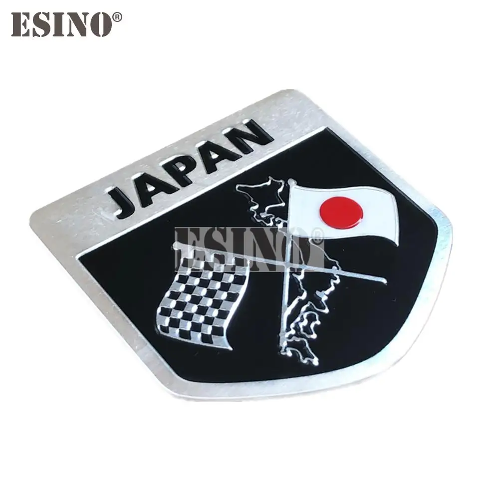 Car Styling Japan National Flag 3D Metal Chrome Aluminium Alloy Decorative Emblem Adhesive Badge Sticker Decal Auto Accessory