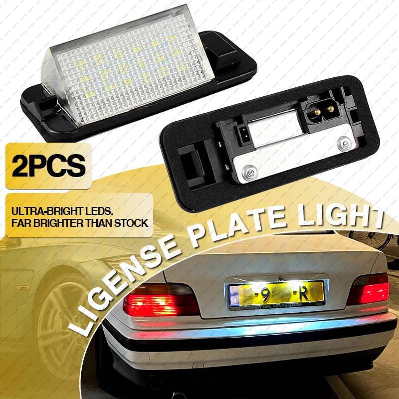 

White LED Number License Plate Light For BMW 92-98 3-series E36 318i 318is 318ti 320i 323i 325i 325is 328i 328is M3 Accessories