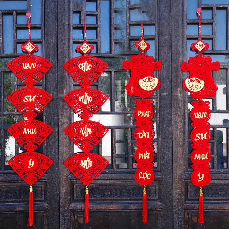 Chinese New Year Decorations 2025 Traditional Vietnamese Hanging Ornament Marriage Supplies Festival Wall Decor Wedding Pendant