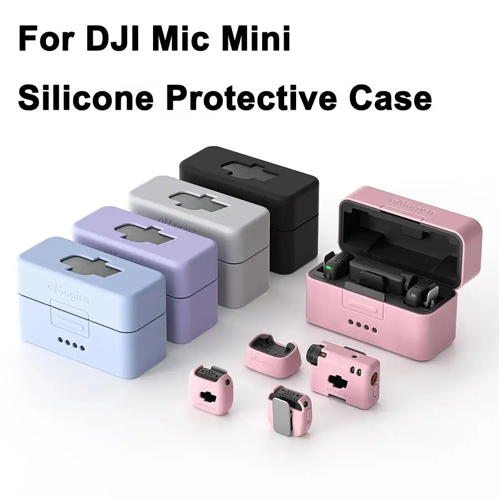 Capa protetora de silicone para microfone sem fio, capa protetora de silicone macio para microfone dji mini, acessórios para microfone sem fio