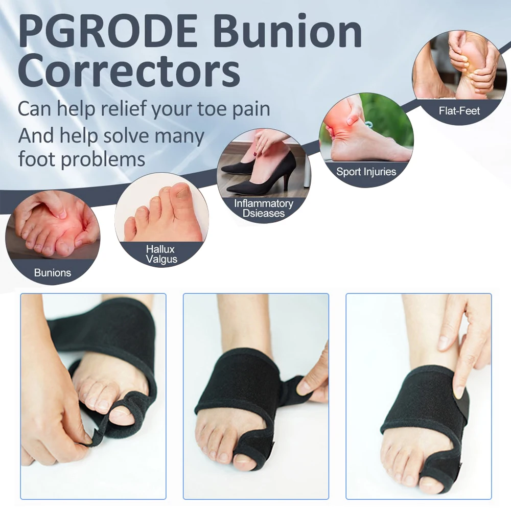  1/2 Stück Bunion Brace – Glätteisen mit großer Zehenkorrektur und Schiene – orthopädische Ärmel-Fußwickelunterstützung für Männer und Frauen – Detail 8
