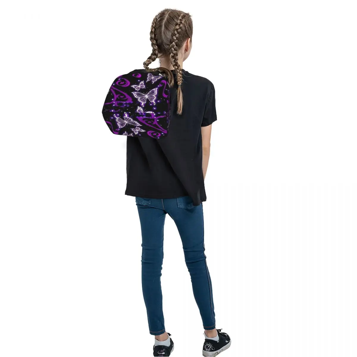 Borsa per il pranzo isolata con farfalla di cartone animato per le donne Contenitore per alimenti termico per alimenti da ufficio Contenitore per scatole per il pranzo portatili