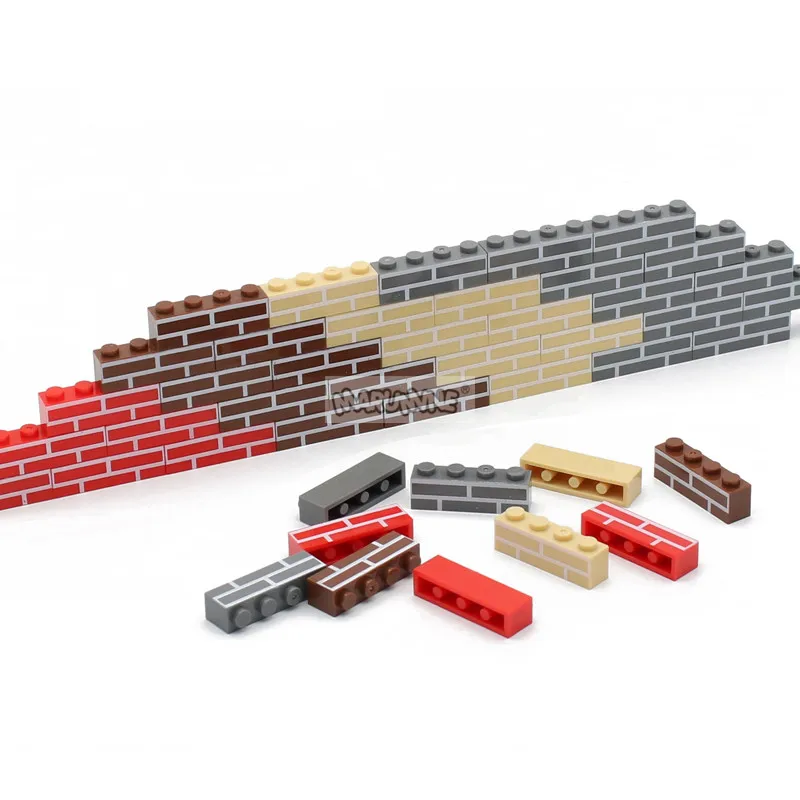 Marumine MOC Bricks 100PCS 1x4 House Wall Building Blocks Cube Parts Compatible with 15533 Construction Idea Accessories Parts